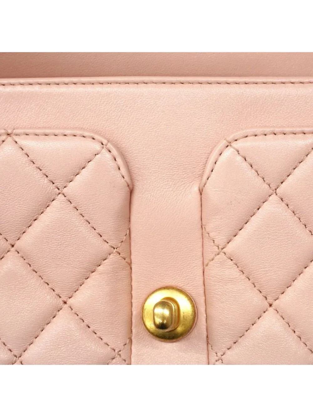 Chanel Shoulder Bag Quilted Lambskin Pink Gold
